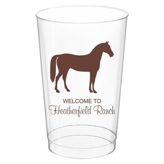 Horse Silhouette Clear Plastic Cups